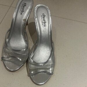 Charles Shimmering Silver Heels